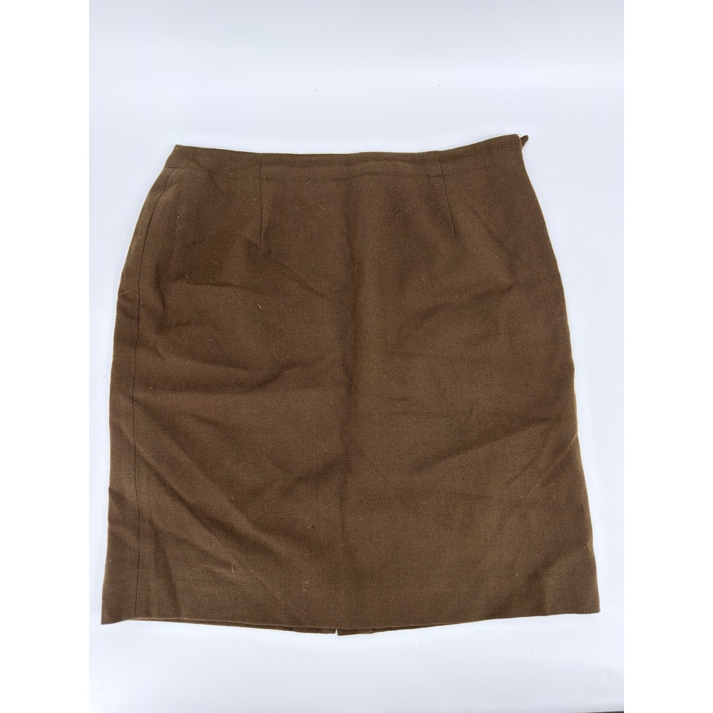 Jones New York Pencil Skirt Wool 90s Vintage Women Sz 10 Brown Worsted USA Made